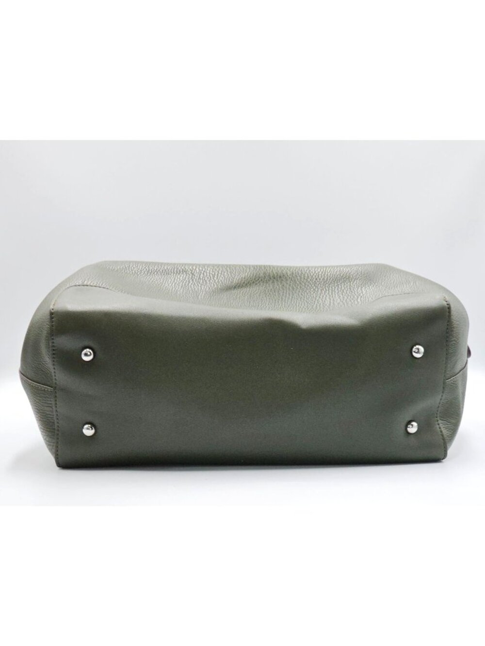 NWOT Sondra Roberts Women's Dark Green Pebbled Faux Leather Tote Bag Size L 2631 - Picture 10 of 11